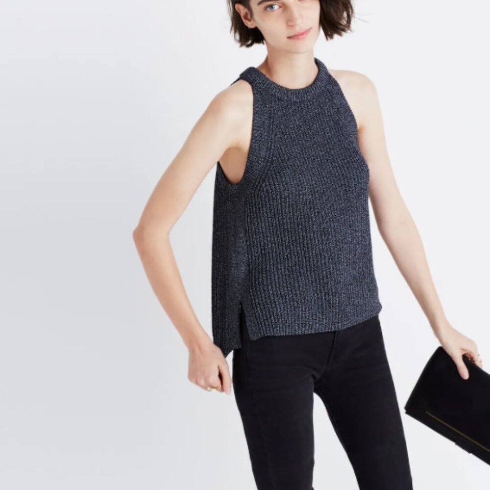 Madewell Valley SweaterTank Marled Slate Gray - Picture 1 of 10